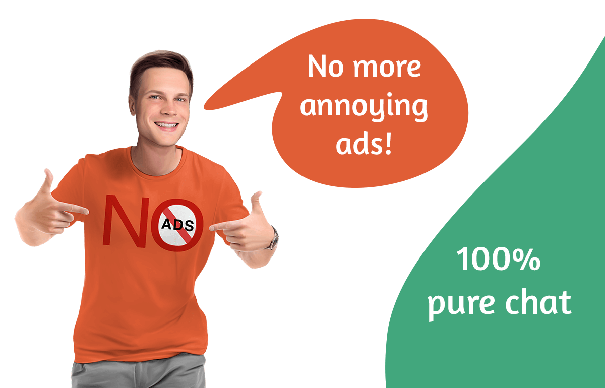 man with "no-ads" t-shirt